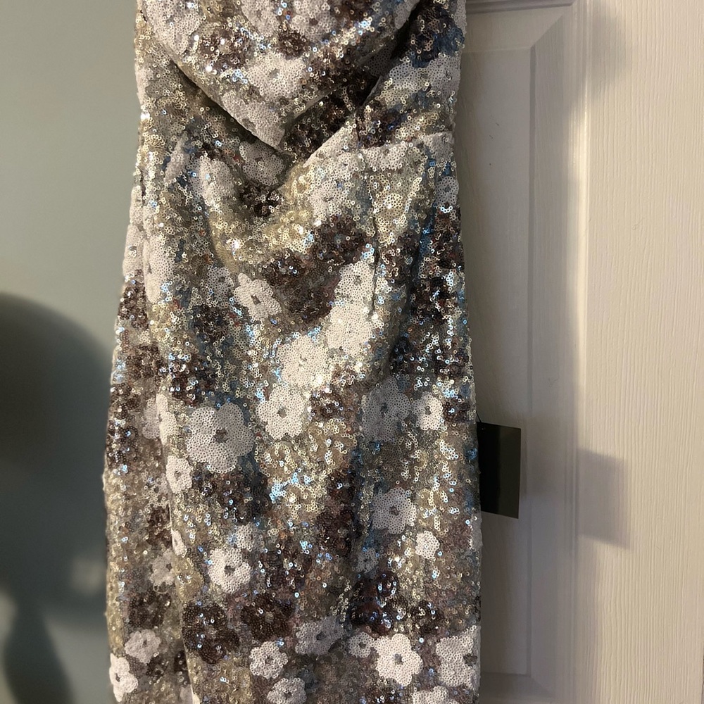 Lulu's Sequin Floral Wedding Dress